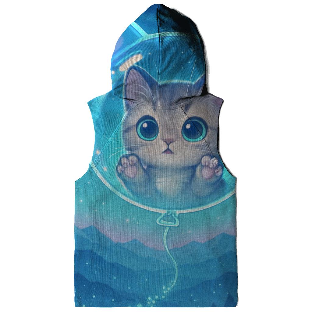 Aurora Stargazer Kitten Balloon printed hoodies