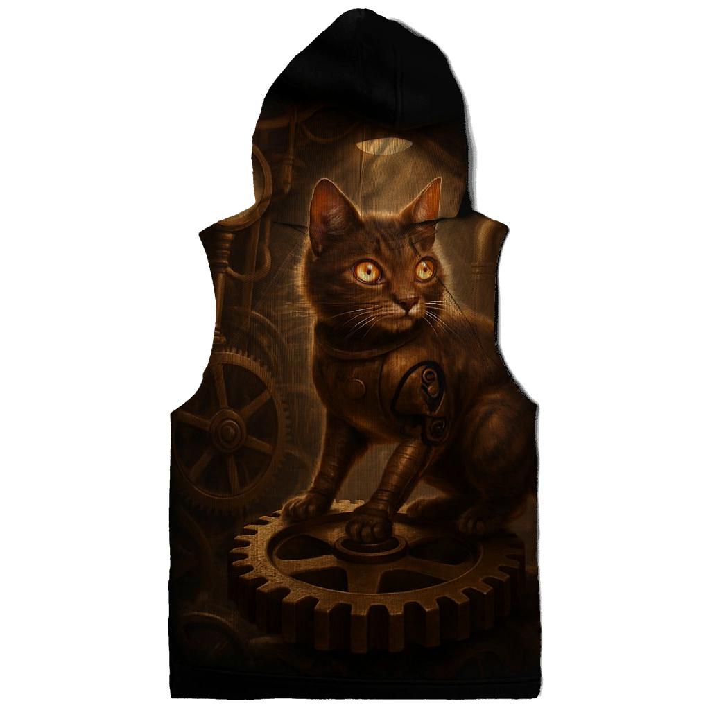 Steampunk Clockwork Cat Engineer lightweight hoodies