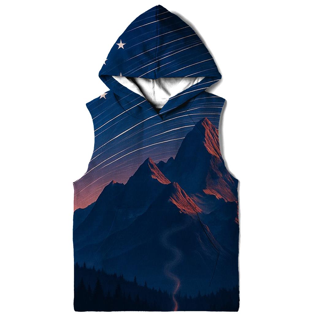 Mountain Dawn Star Trail Flag graphic hoodies