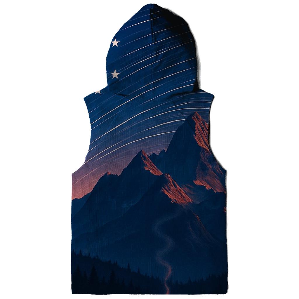 Mountain Dawn Star Trail Flag graphic hoodies