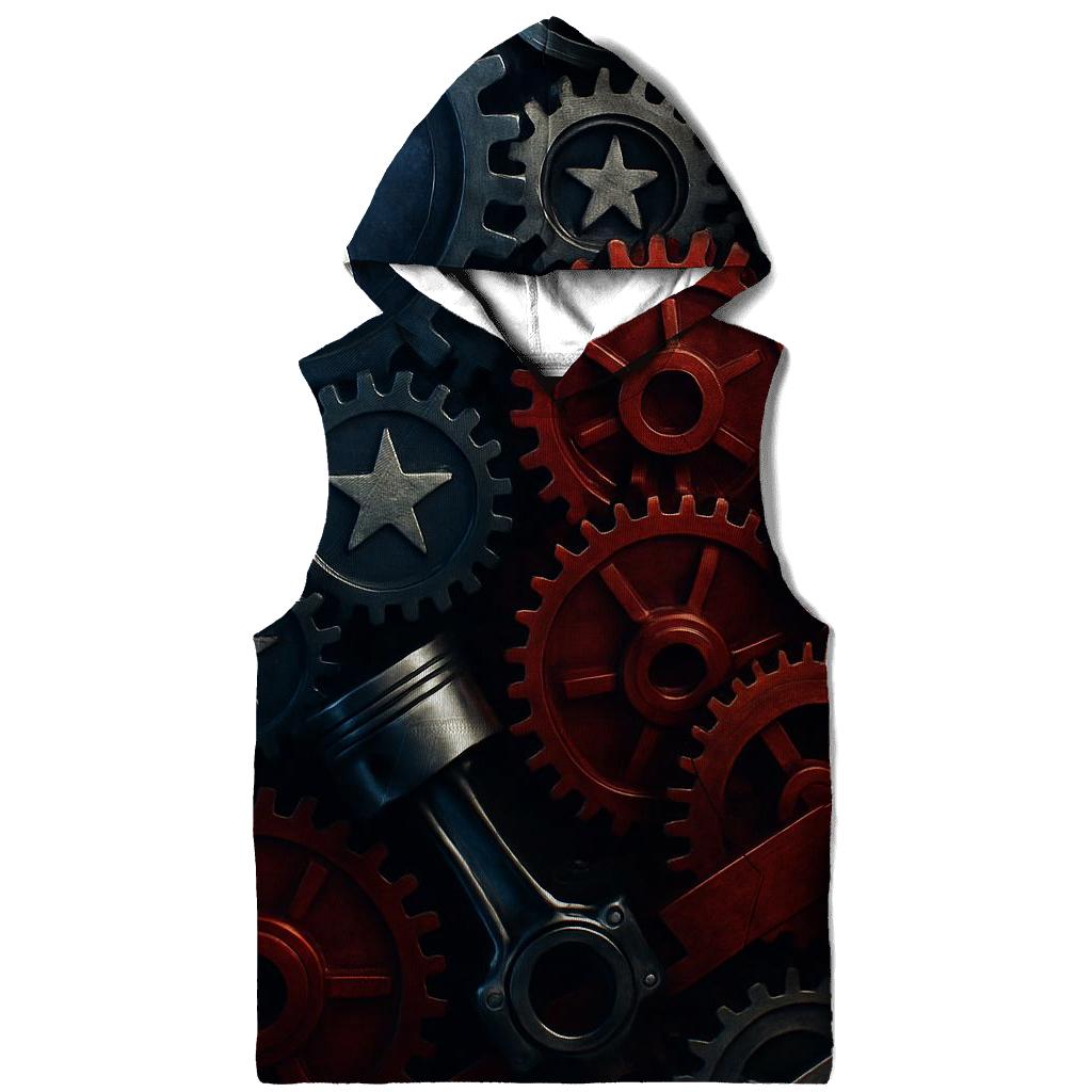 Mechanical Gears Of The Flag zip-up hoodies