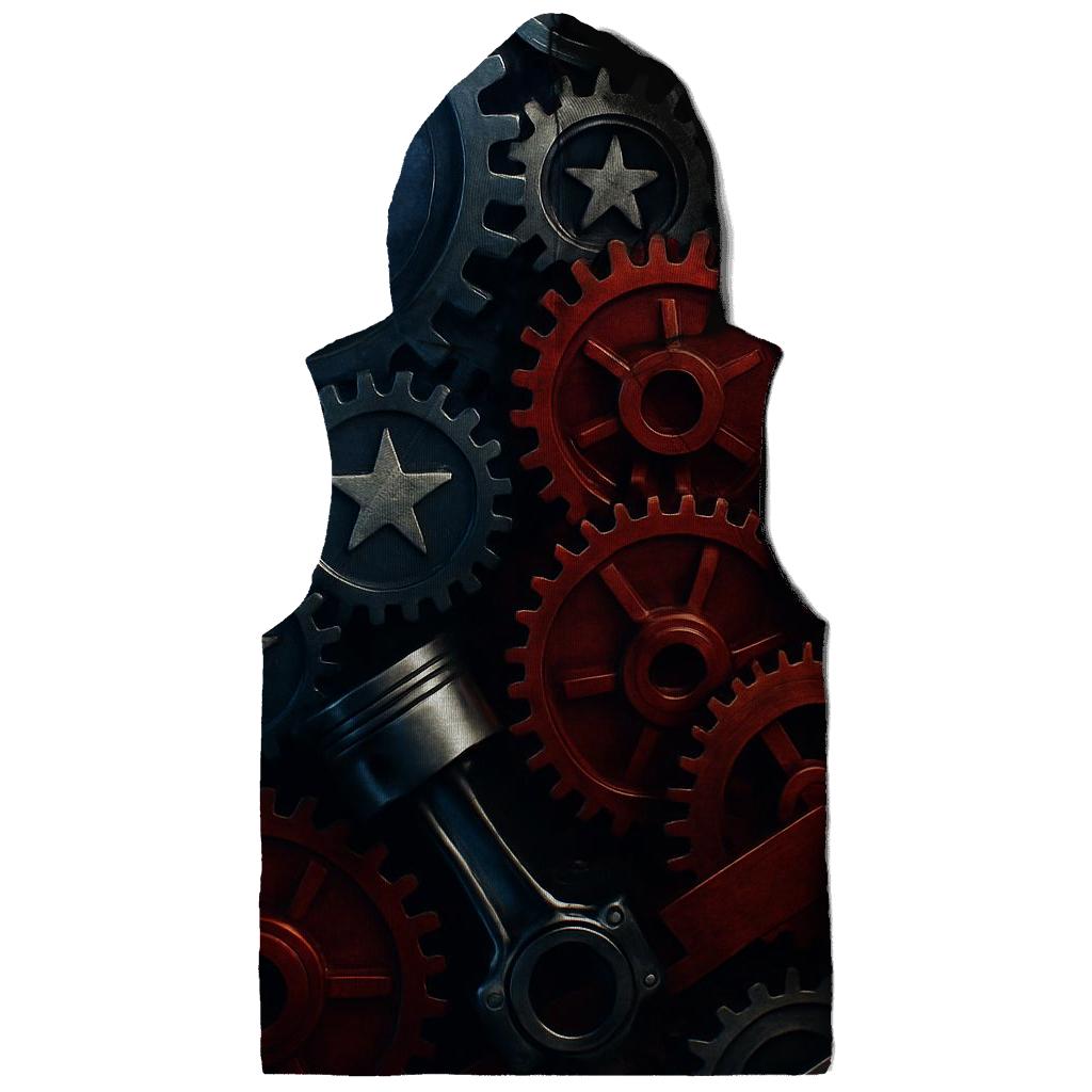 Mechanical Gears Of The Flag zip-up hoodies