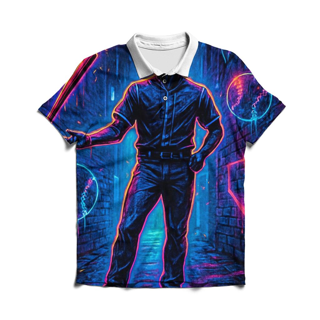 Neon Alley Bat Flip Aura casual sports polo shirts