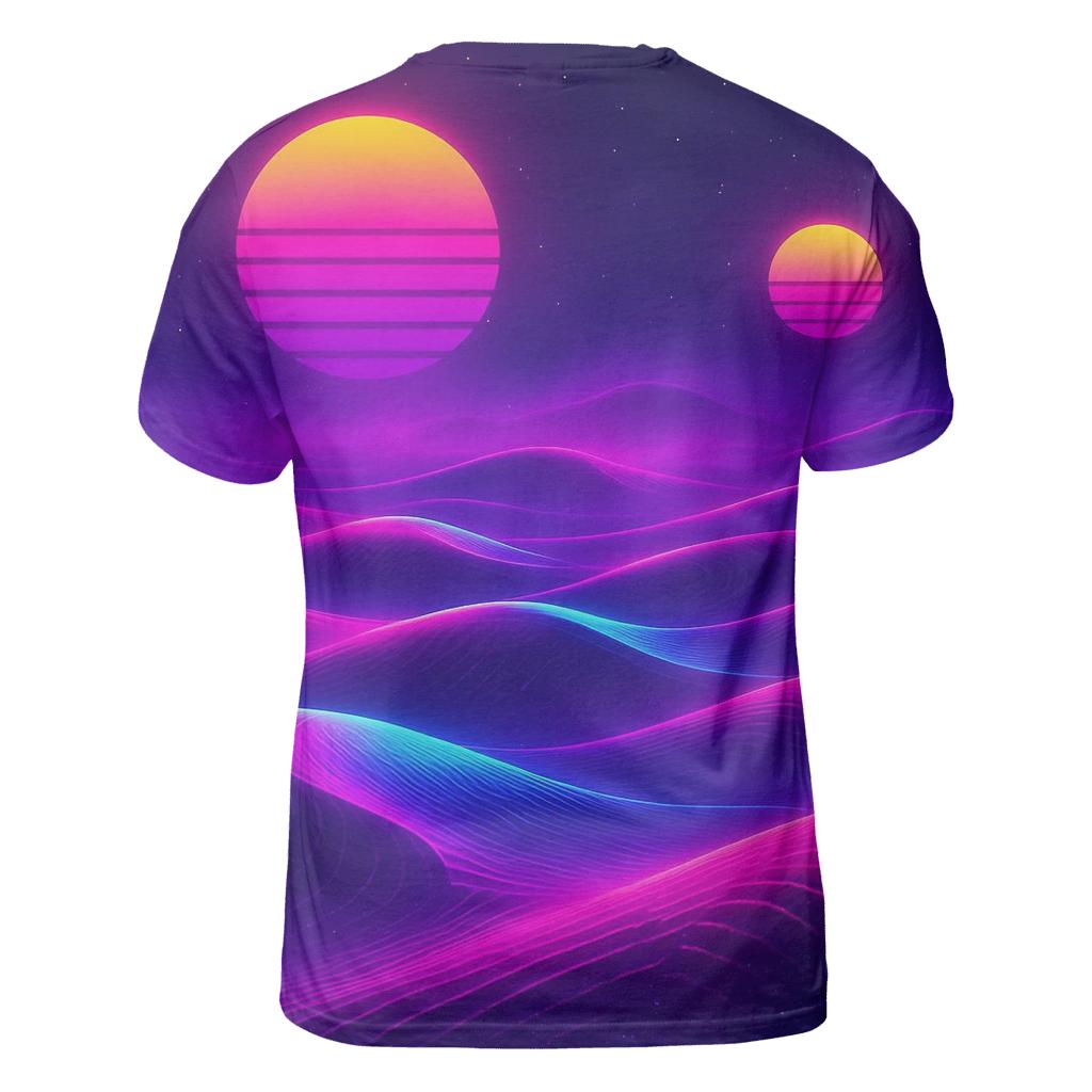 Neon Mirage Gradient Dunes statement graphic shirts