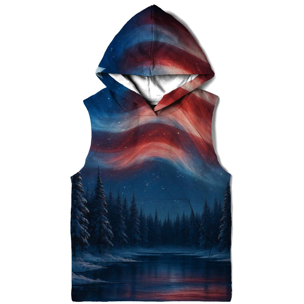 Aurora Borealis Flag Veil embroidered hoodies