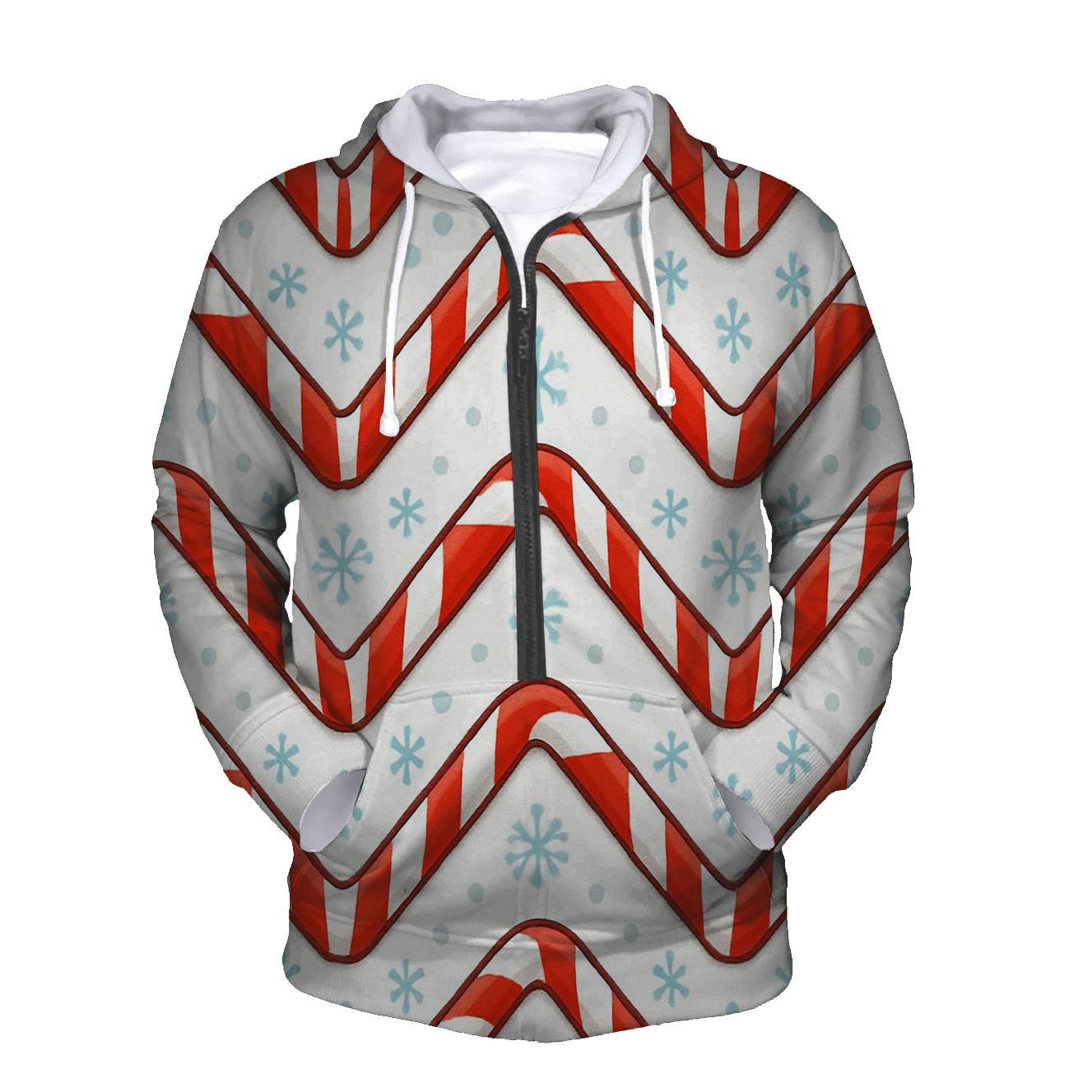 Candy Cane Chevron Parade On Snowfield hoodie designs