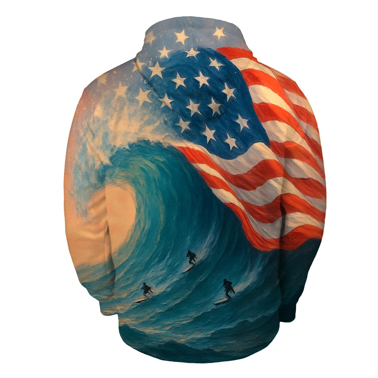 Ocean Waves Of Freedom premium hoodies