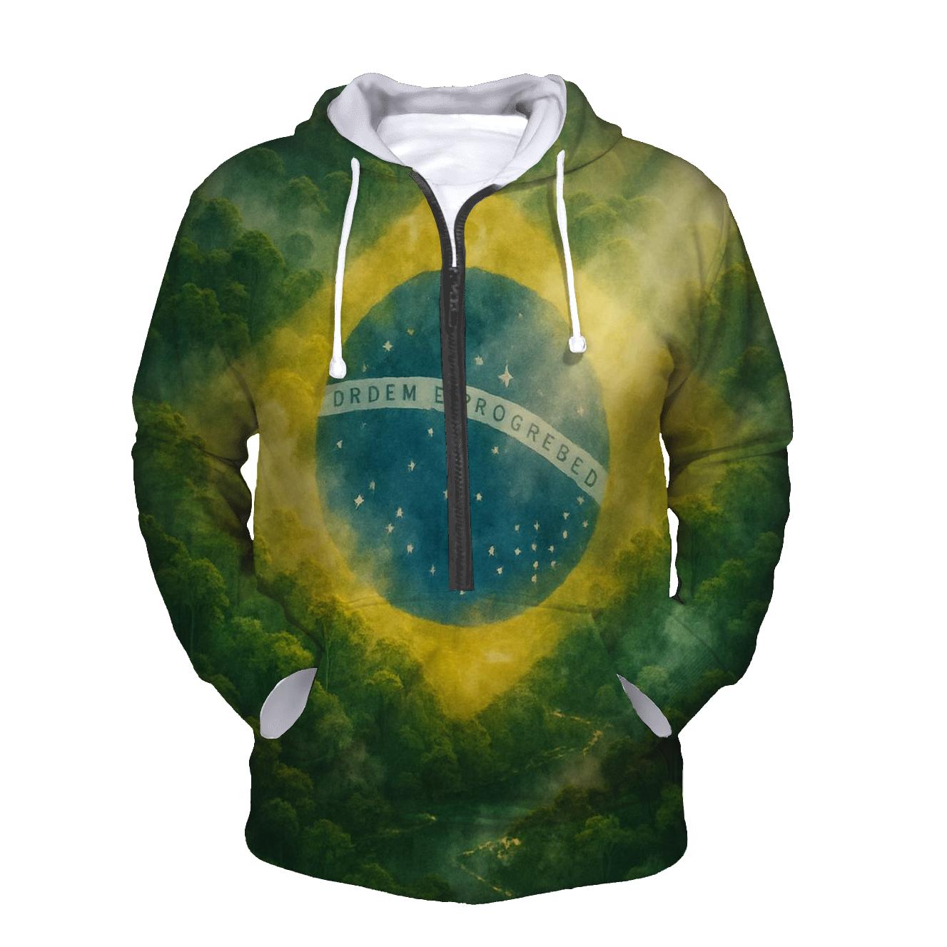 Brazilian Forest Constellation Flag zip-up hoodies