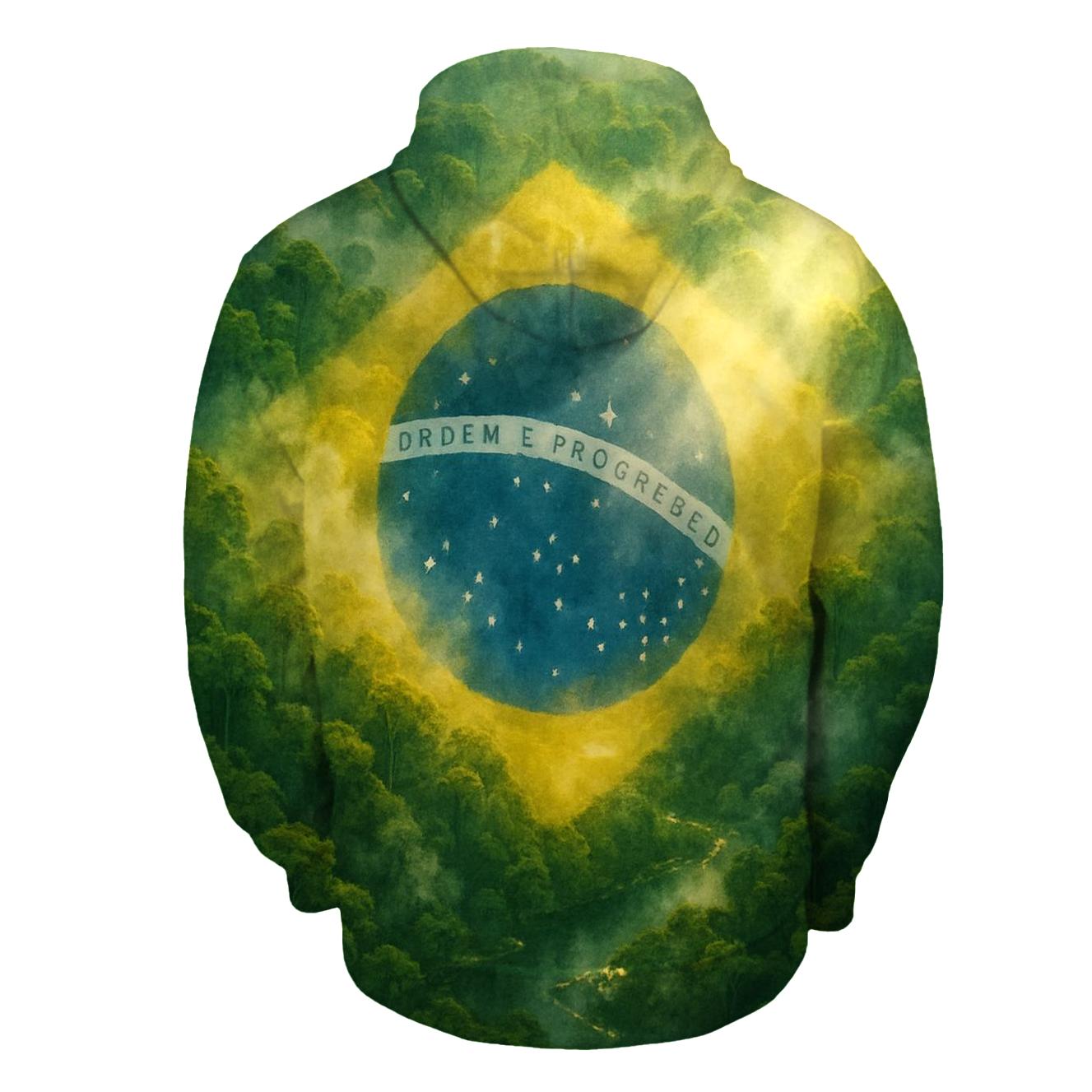 Brazilian Forest Constellation Flag zip-up hoodies