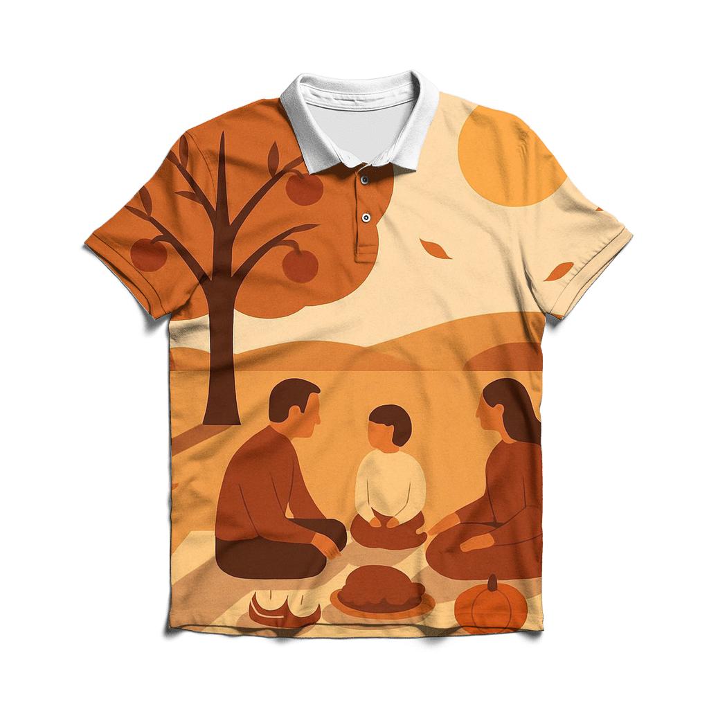 Golden Orchard Gratitude Picnic personalized polo shirts