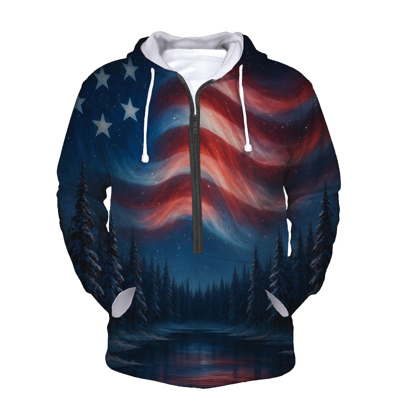 Aurora Borealis Flag Veil pullover hoodies