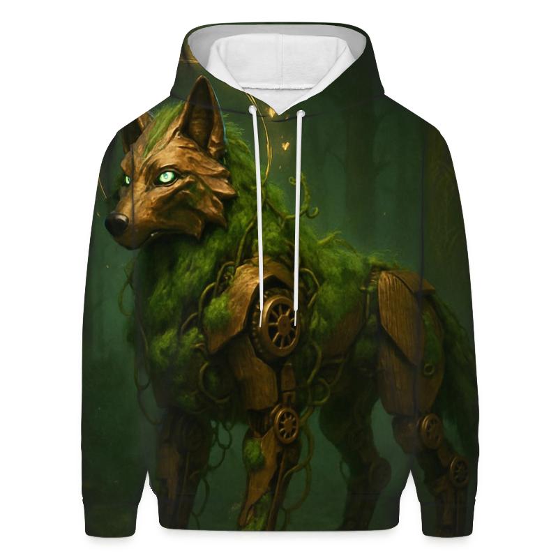 Mechanical Forest Sentinel Wolf zip-up hoodies