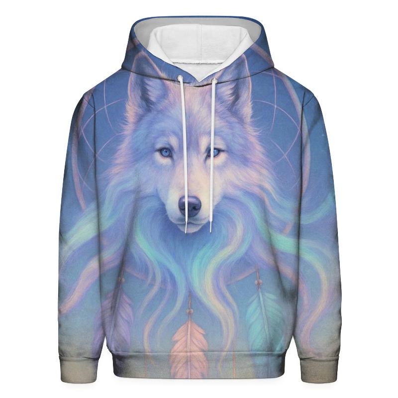 Dreamcatcher Aurora Wolf printed hoodies