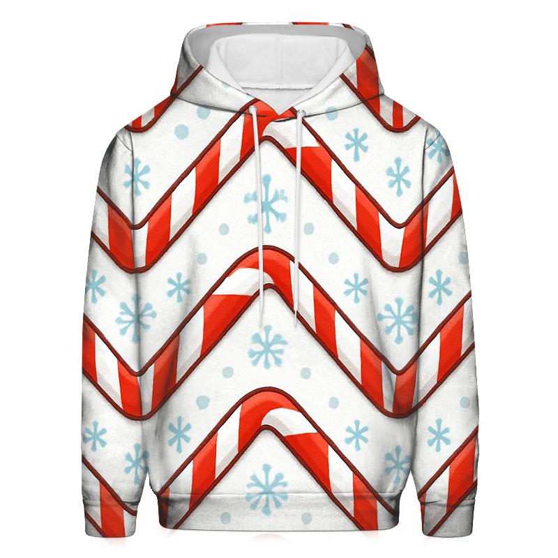 Candy Cane Chevron Parade On Snowfield lightweight hoodies