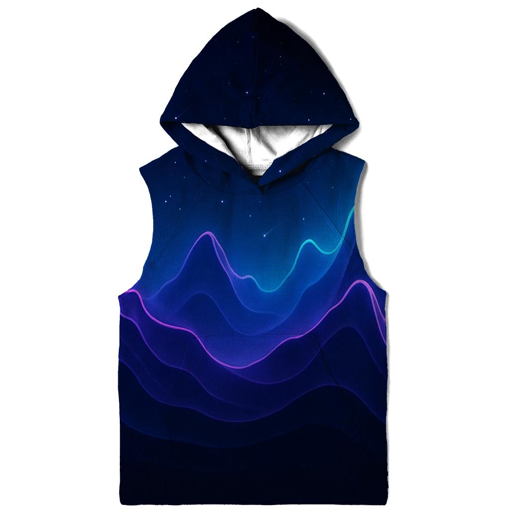 Starlit Gradient Skyline Waves zip-up hoodies