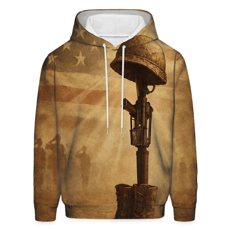 Honor At The Field Cross printed hoodies