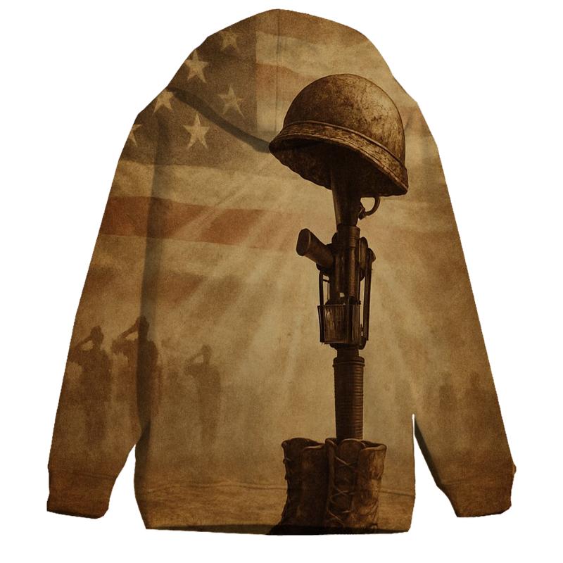 Honor At The Field Cross printed hoodies