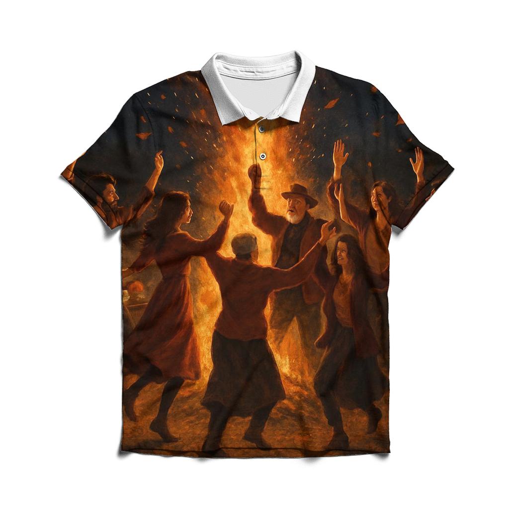 Harvest Dance Around The Bonfire custom polo shirts