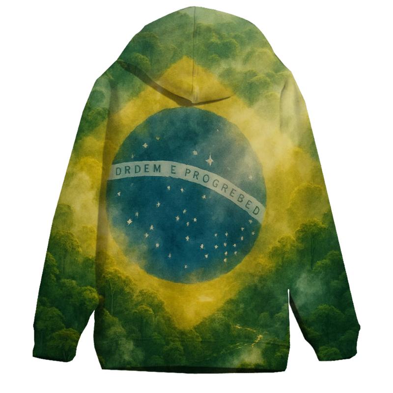 Brazilian Forest Constellation Flag zip-up hoodies