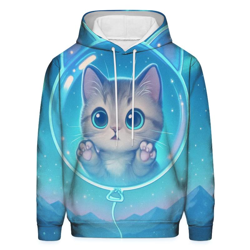 Aurora Stargazer Kitten Balloon zip-up hoodies