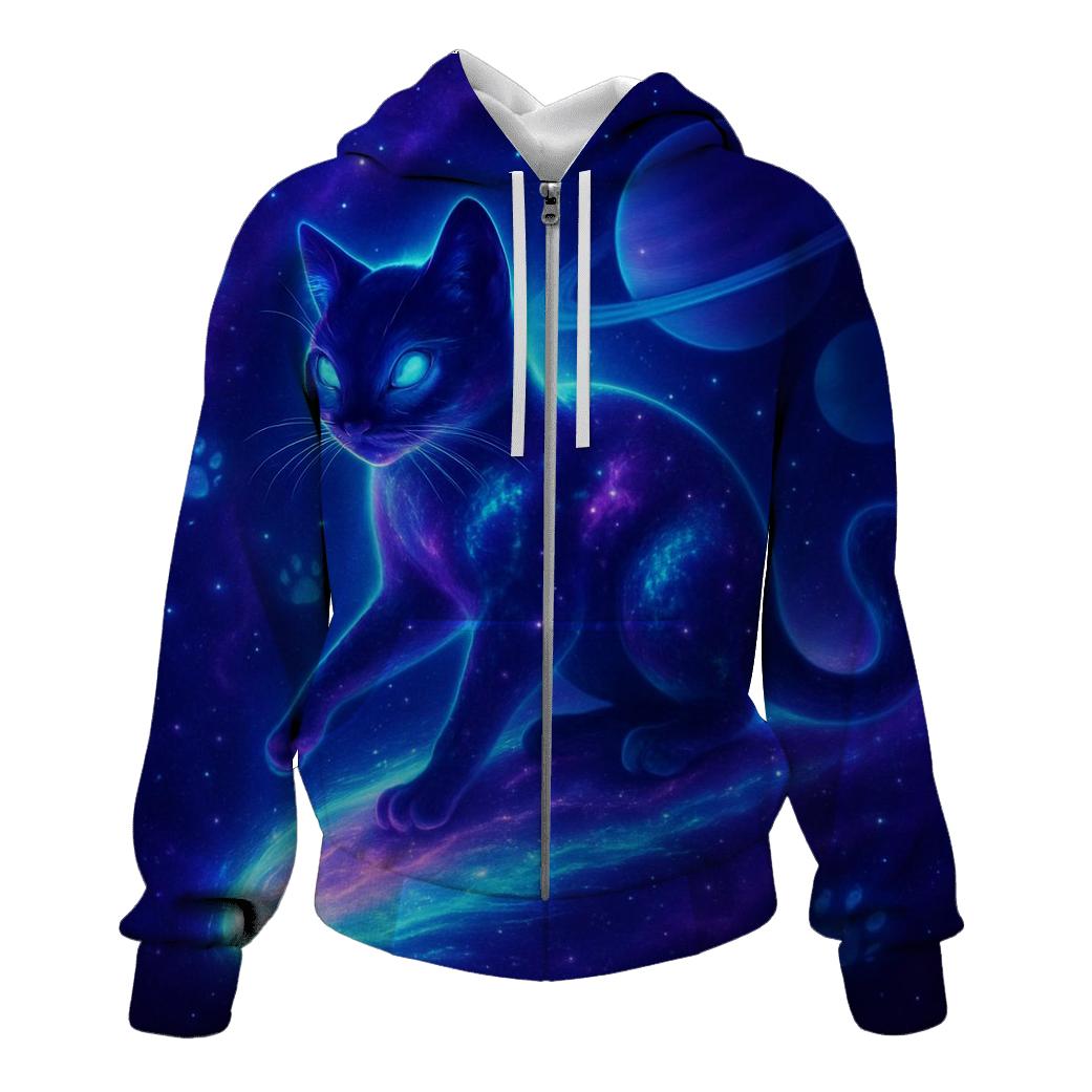 Nebula Voyager Cat zip-up hoodies