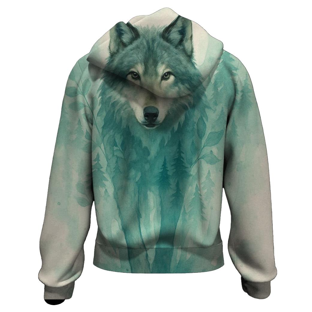 Forest Spirit Watercolor Wolf hoodie trends