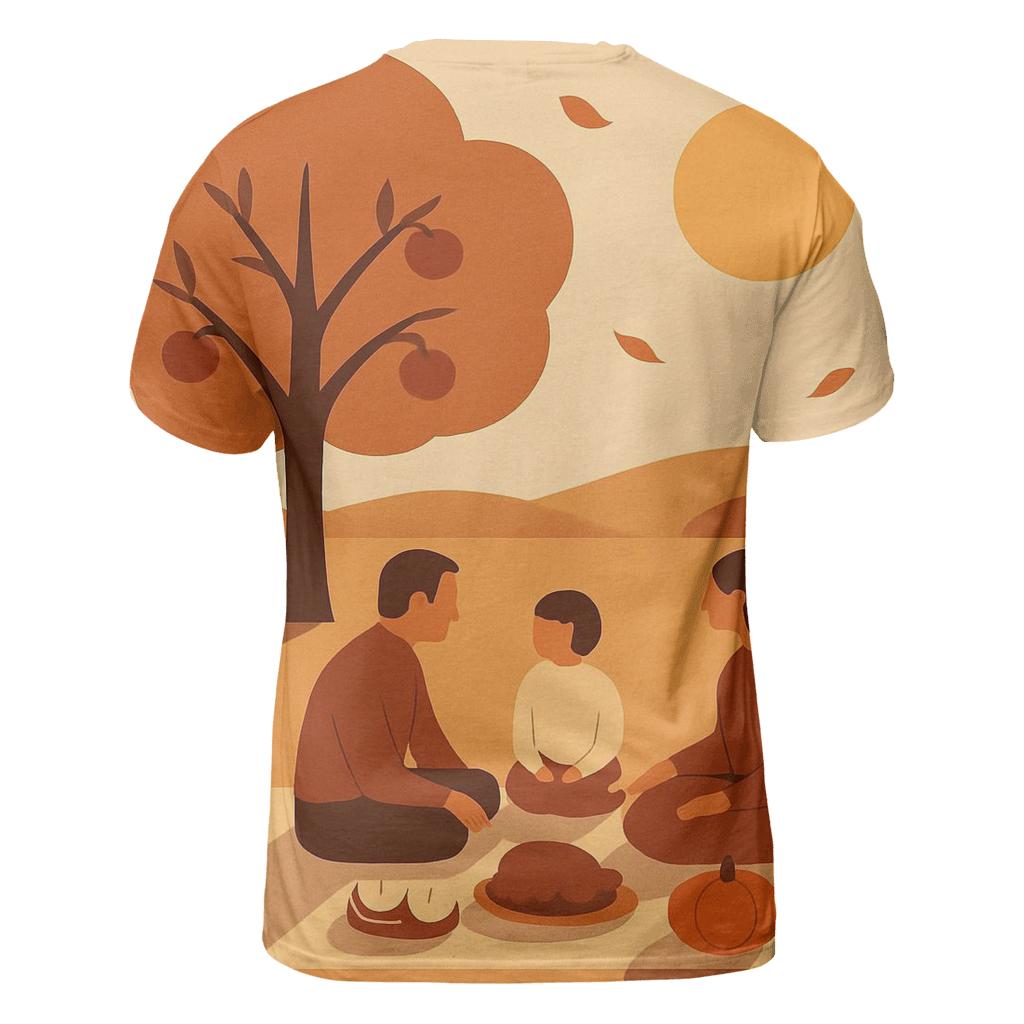 Golden Orchard Gratitude Picnic creative print fashion shirts