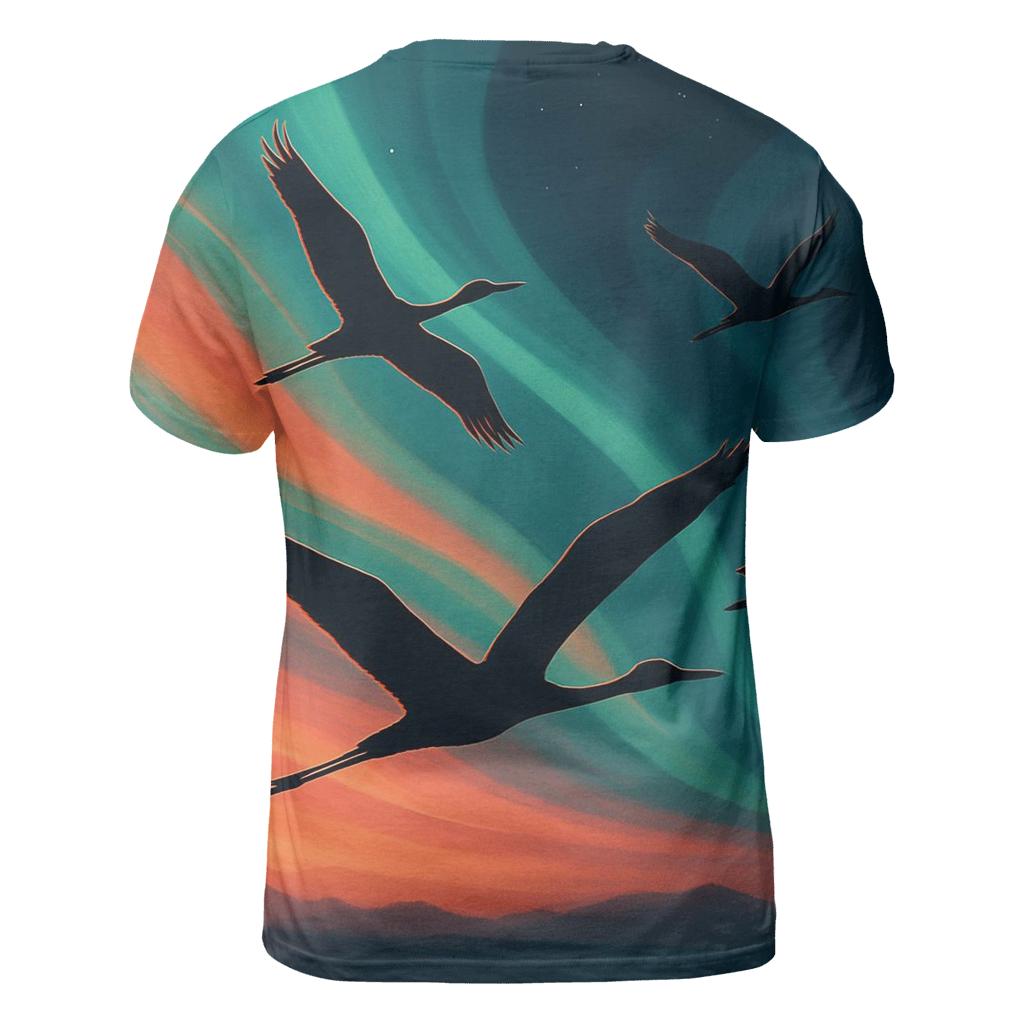 Aurora Sunset Flight statement graphic shirts