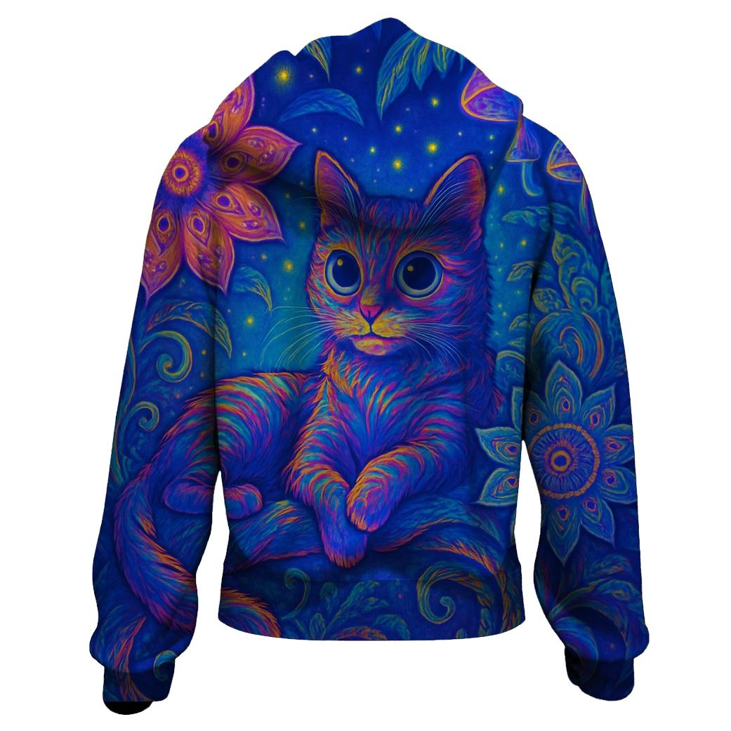 Psychedelic Jungle Mystic Cat custom hoodies