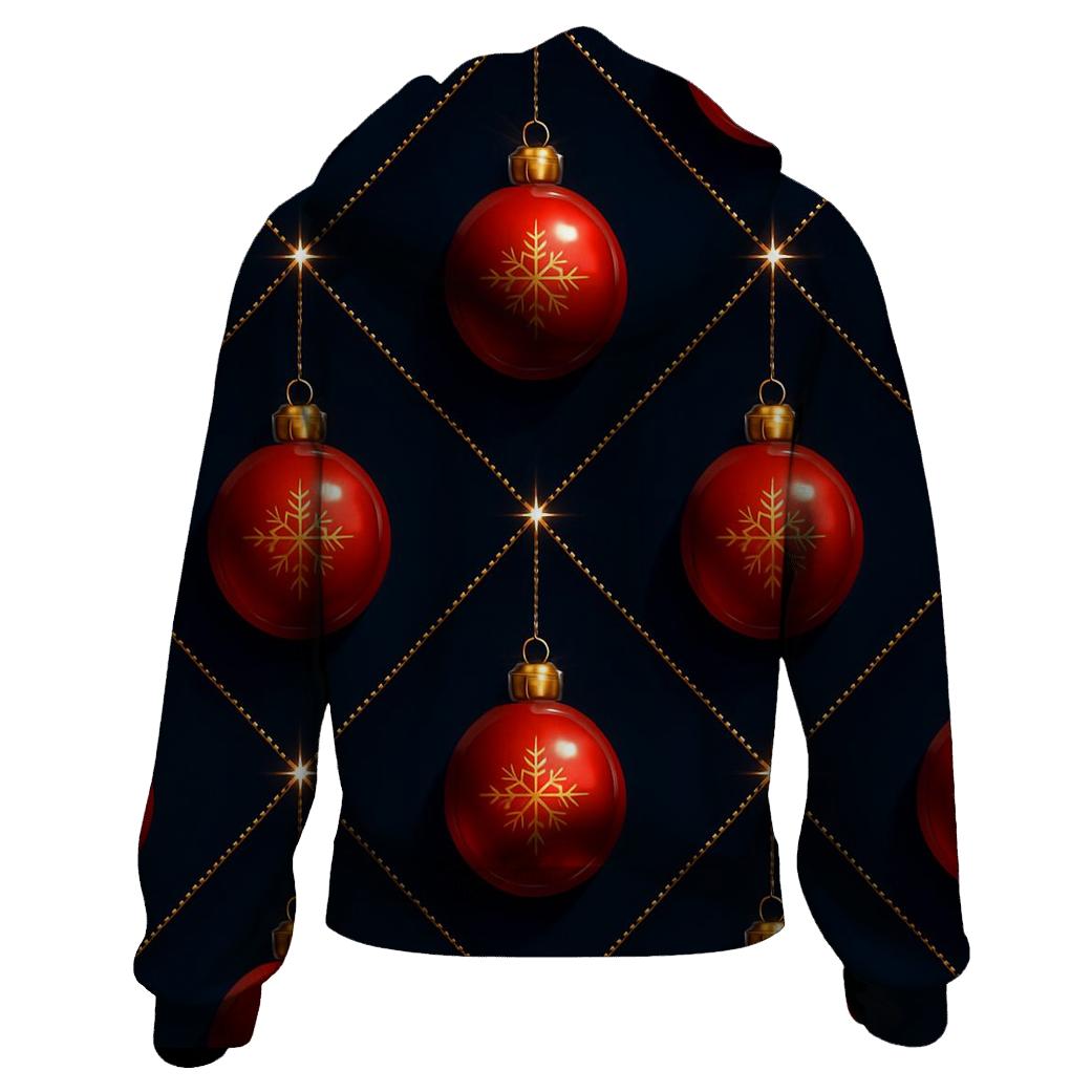 Crimson Ornaments Lattice On Midnight Sky zip-up hoodies