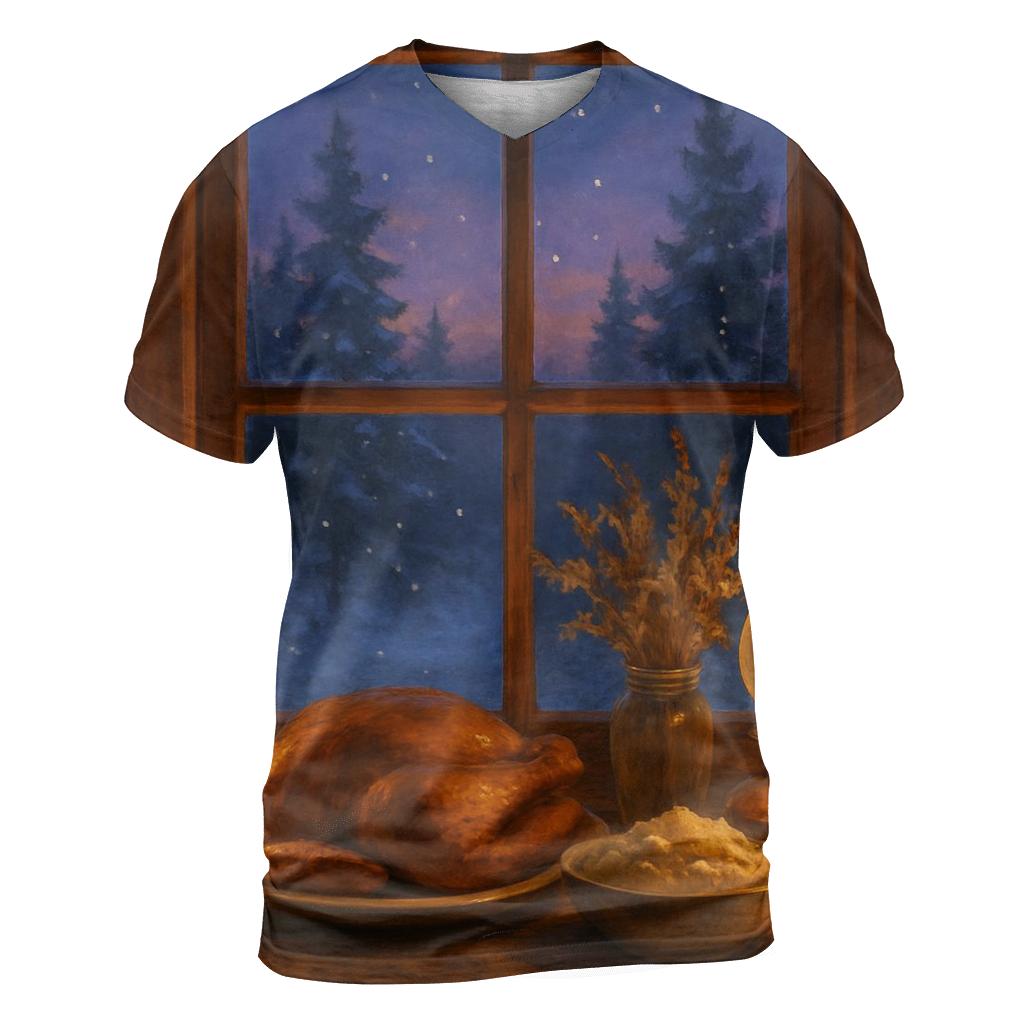Cabin Window Harvest Glow unique graphic print tees