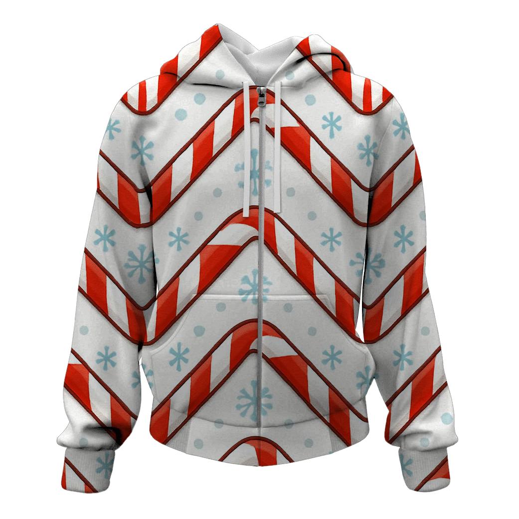 Candy Cane Chevron Parade On Snowfield hoodie trends