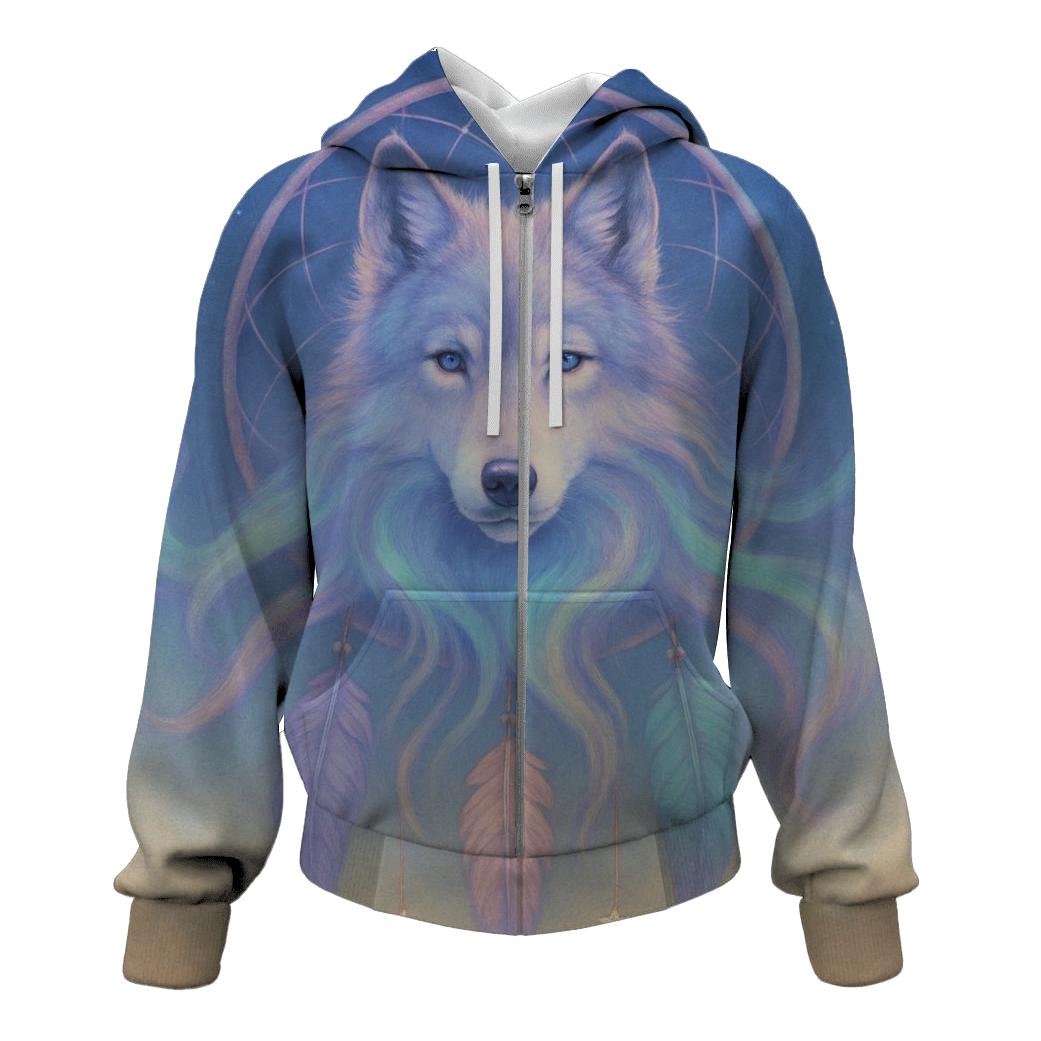 Dreamcatcher Aurora Wolf premium hoodies