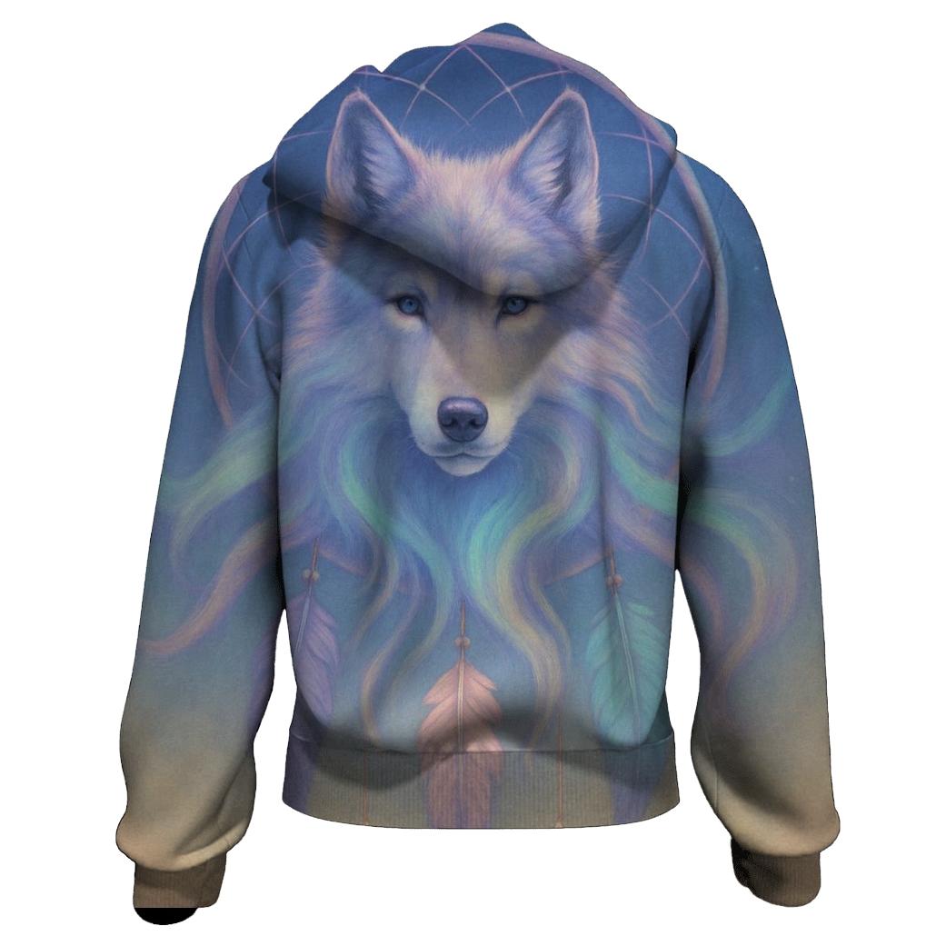 Dreamcatcher Aurora Wolf premium hoodies