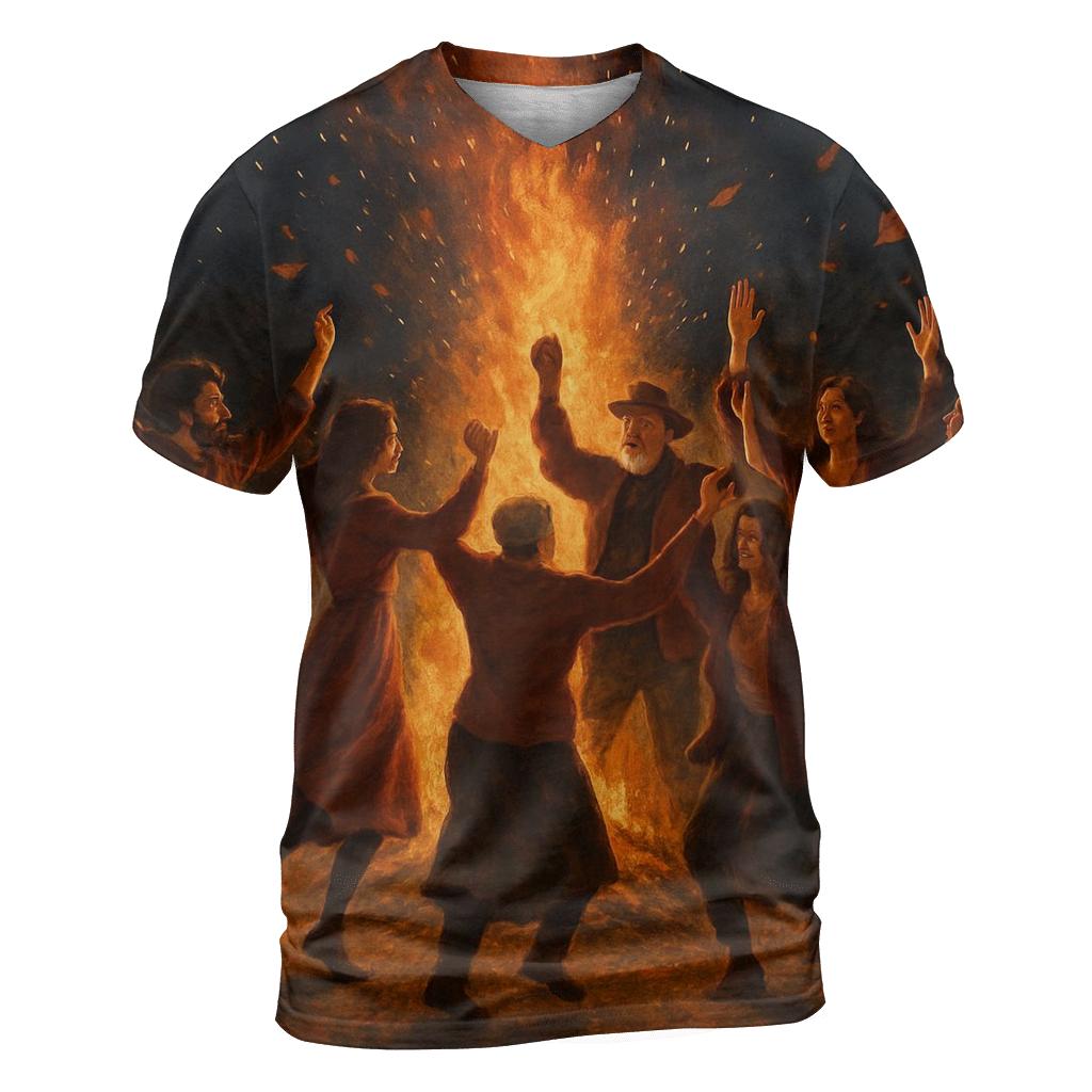 Harvest Dance Around The Bonfire designer pattern shirts