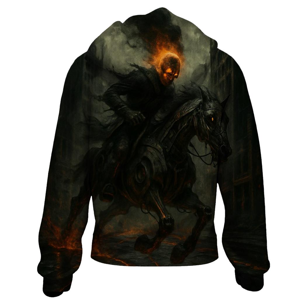 Infernal Rider Of The Rusted City heavyweight hoodies