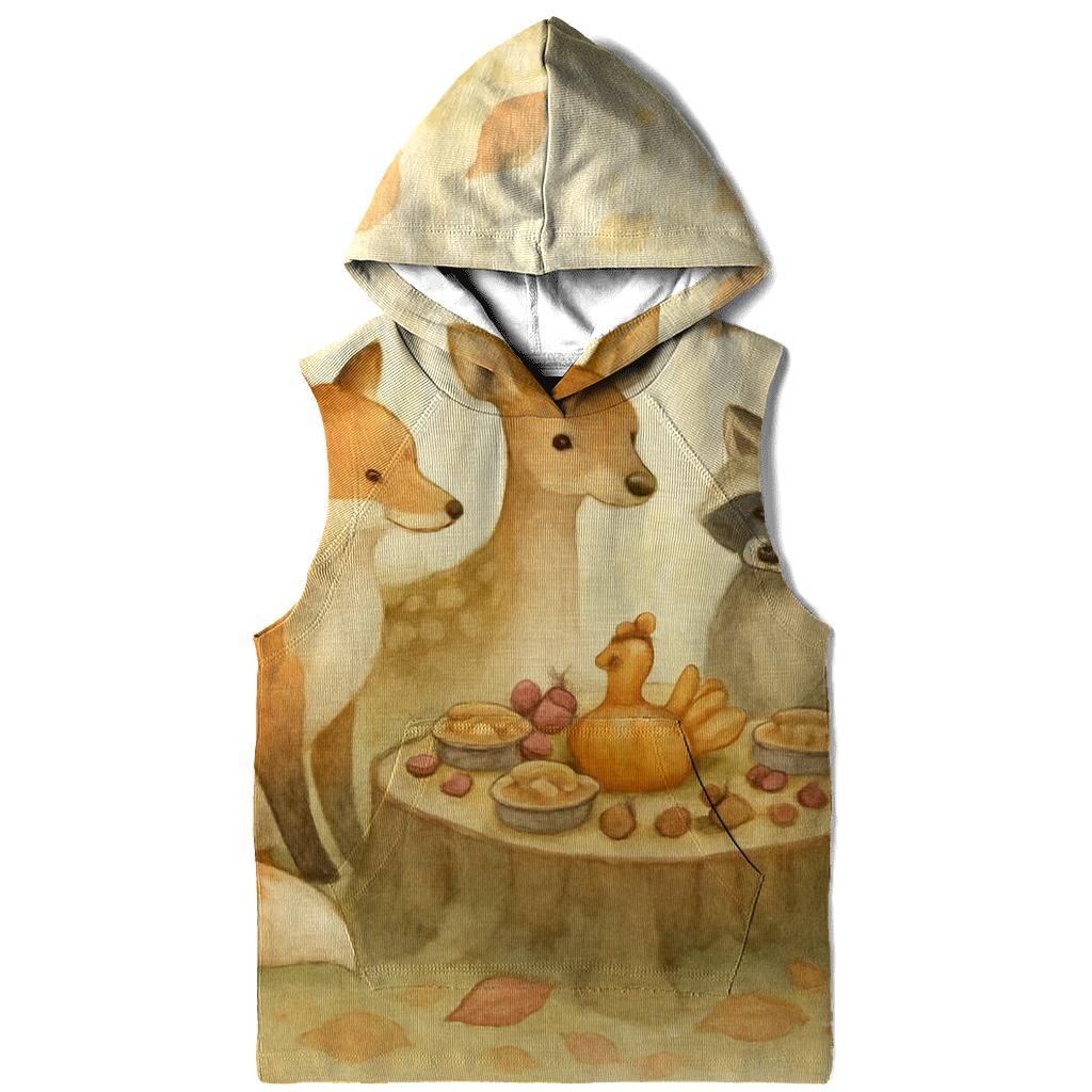Woodland Harvest Circle printed hoodies