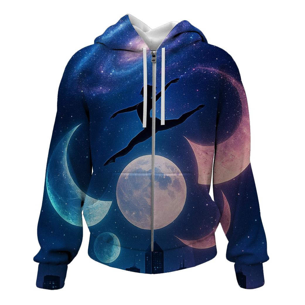 Lunar Phase Dance Above The City hoodie styles