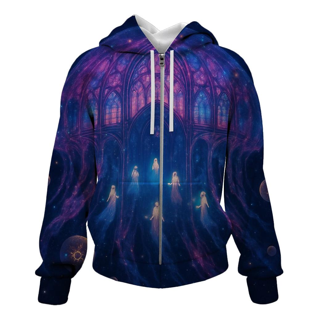 Orbiting Jellyfish Cathedral designer hoodies