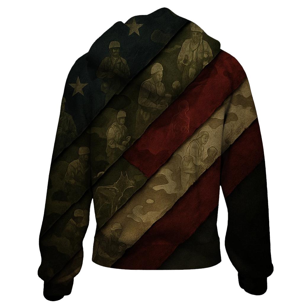 Camouflage Of Freedom embroidered hoodies