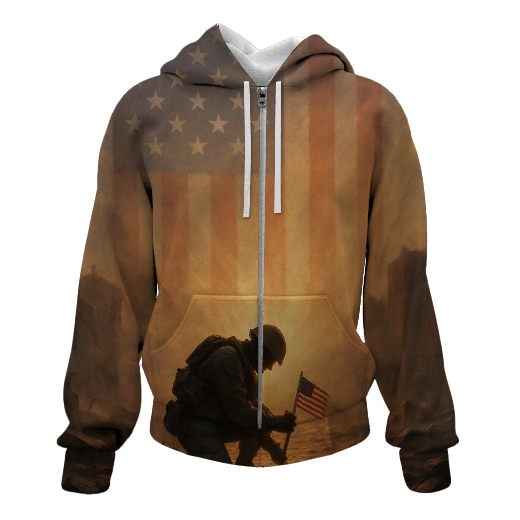 Rising From The Battlefield Dawn zip-up hoodies