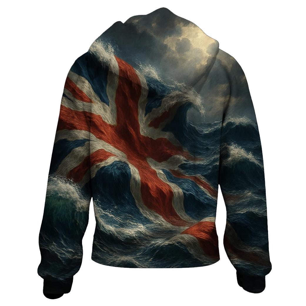 Ocean Waves Of The Union Jack pullover hoodies