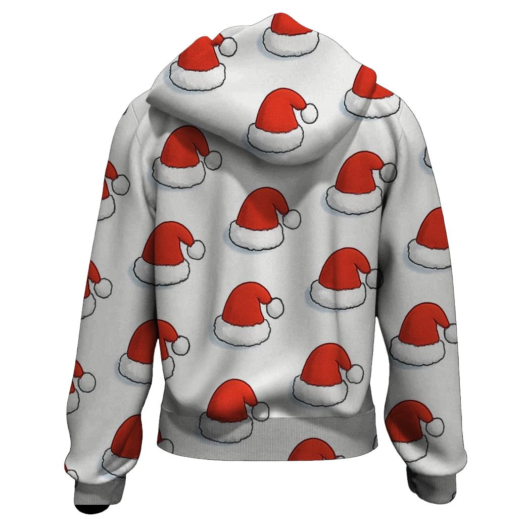 Santa Hat Polka Rhythm On Snow White heavyweight hoodies