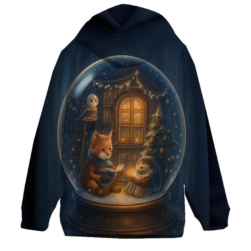 Snow Globe Library Night hoodie trends