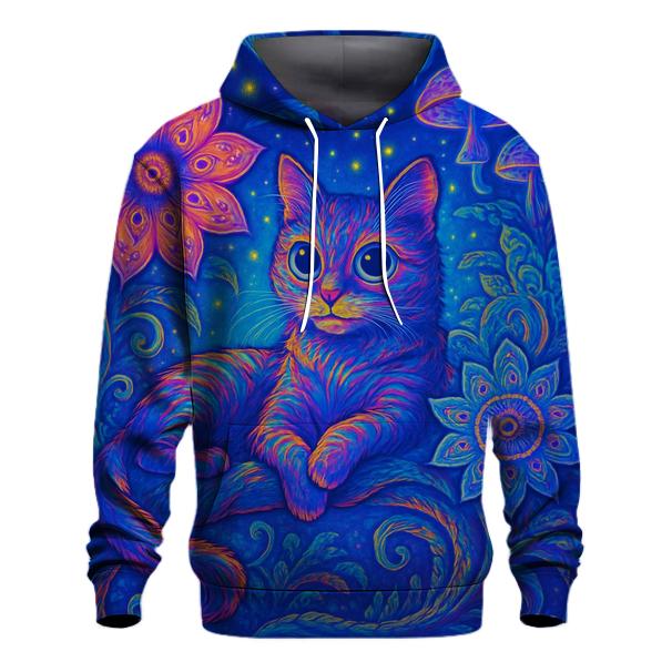 Psychedelic Jungle Mystic Cat embroidered hoodies