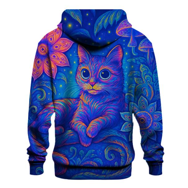 Psychedelic Jungle Mystic Cat embroidered hoodies