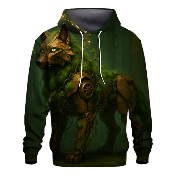 Mechanical Forest Sentinel Wolf custom hoodies