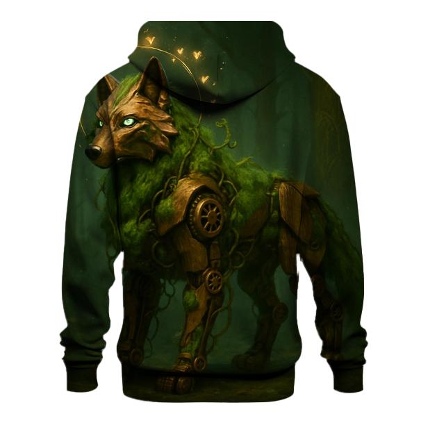 Mechanical Forest Sentinel Wolf custom hoodies