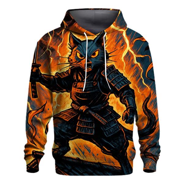 Samurai Stormfront Cat zip-up hoodies