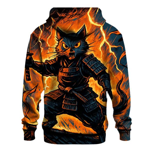 Samurai Stormfront Cat zip-up hoodies